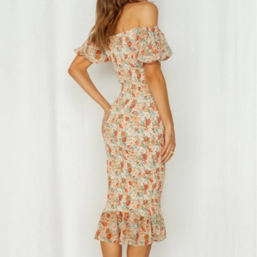 Hello Molly Floral Off-Shoulder Midi Dress